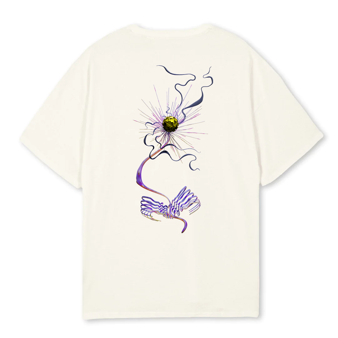 Face Hugger Oversized Support Tee cream